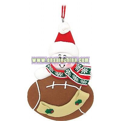 Personalized Snowman With Football Body Ornament