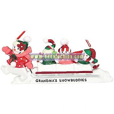 Personalized Grandma's 3 Snowbuddies Ornament
