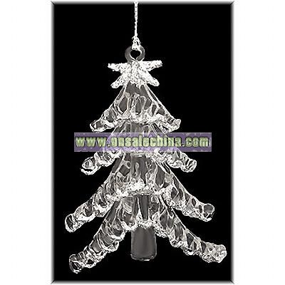 Clear Christmas Tree Spun Glass Ornament
