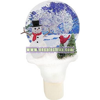 Snowman Disk Shimmer Night Light