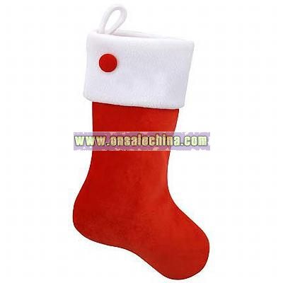 Personalized Red Button Christmas Stocking