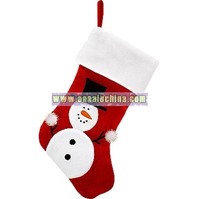Personalized Velvet Snowman Stocking