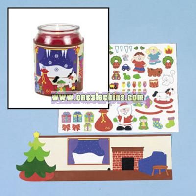 Christmas Candle Wrap Sticker Scenes