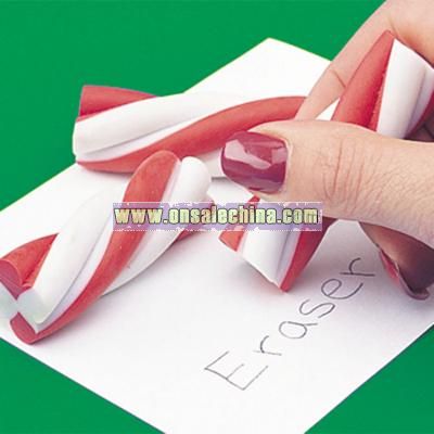 Holiday Twisted Candy Cane Erasers