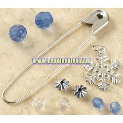 Beaded Snowflake Charm Pin Kit
