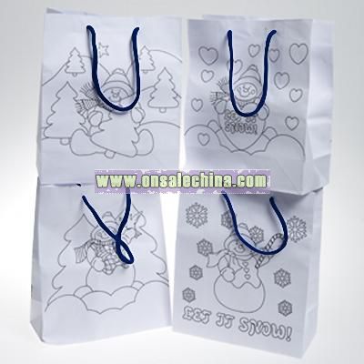 Christmas Paper Gift Bags on Paper Snowman Gift Bag