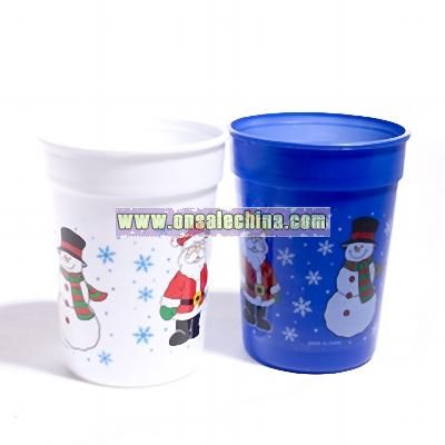 Plastic Santa & Snowman Cup