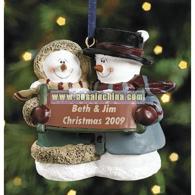 Snow Couple Ornament