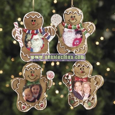 Gingerbread Man Photo Frame Ornaments