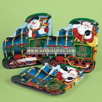 Holiday Train-Shaped Dinner Plates