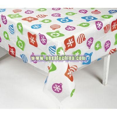 Clear Table Cover With Colorful Ornaments