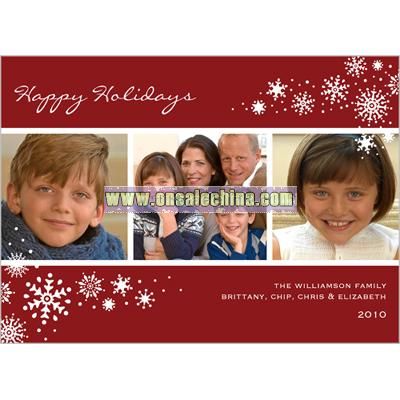 Snow Flurries Scarlet Holiday Card