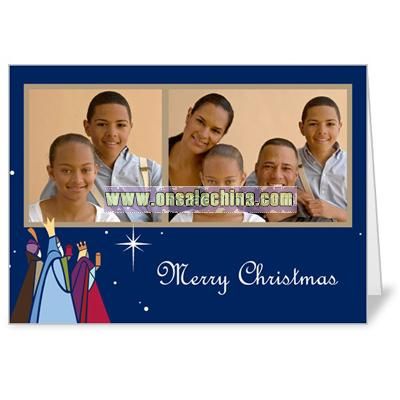 Magi Gifts Blue Holiday 5x7 folded card