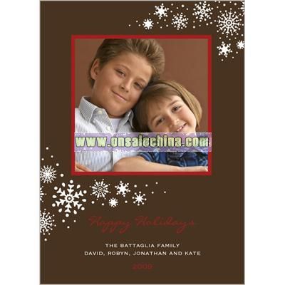 Snow Flourish Cocoa Holiday Card