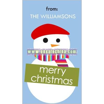 Snowman Red Gift Tag