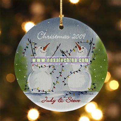 Snow Couple Personalized Ornament