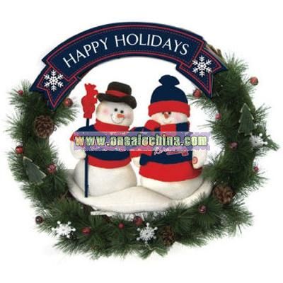 Sports Snowman Christmas Wreath - Atlanta Braves