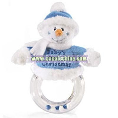 Baby Christmas Gifts on Baby Boy Snowman Baby S First Christmas Ring Rattle