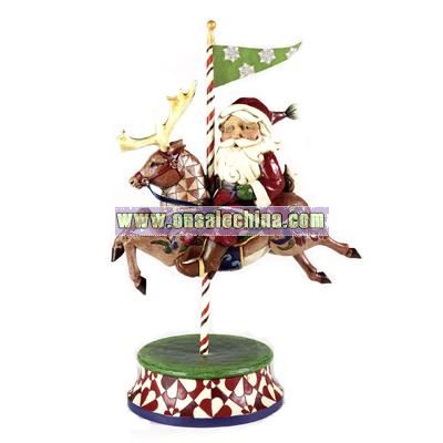 Santa with Reindeer Carousel