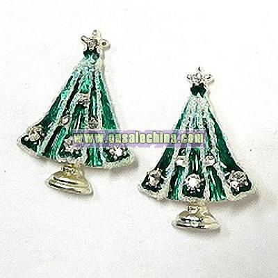 SPARKLY CHRISTMAS TREE EARRINGS
