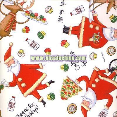Santa and Reindeer Wrapping Paper