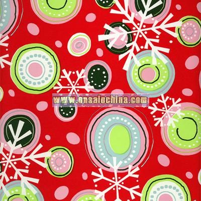 Snowflakes and Circles Wrapping Paper