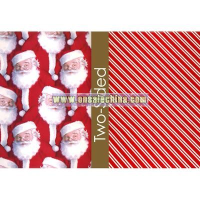 Santa Head and Shoulders Reversible Wrapping Paper