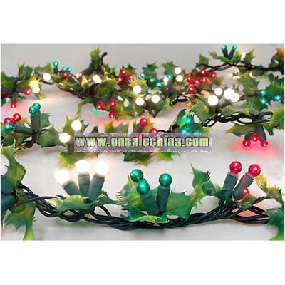 9' Lighted Holly Artificial Christmas Garland - 150 Berry Globe Lights
