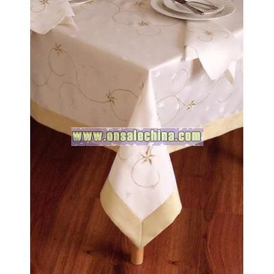 Special Christmas Gold Star Table Cloth