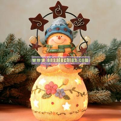 Joy Snowman Christmas Lamp