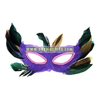 Hot Purple Alluring Christmas Feather Mask