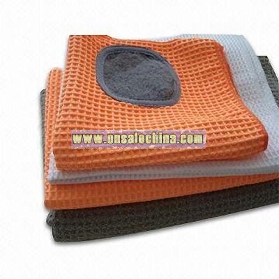 Microfiber Cleaning Clothes with Scrubber