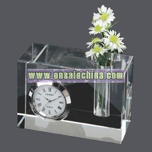 Handmade crystal rectangular clock