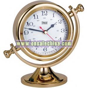 Large lacquered brass alarm clock