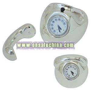 Silver plated telephone clock