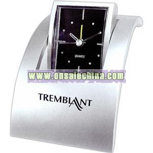 Trendy silver swivel alarm clock