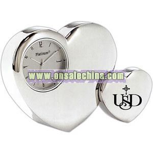 Double heart collectable with clock