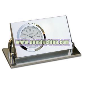 Silver desk clock