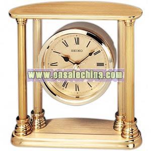 Brass and glass desk clock