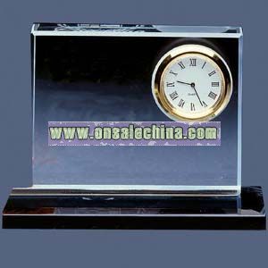 crystal clear quartz desk clock