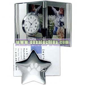 Silver folding clock