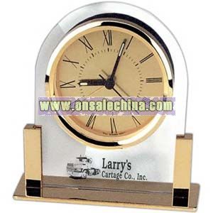 gold and glass desk alarm clock