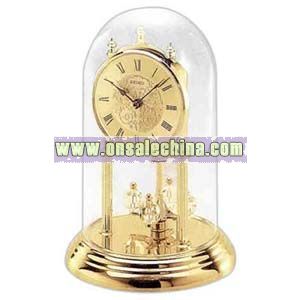 Anniversary clock with brass base