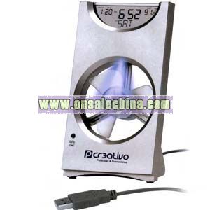 Ionic air fan with alarm clock