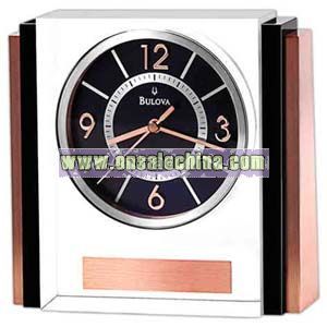 Clock with crystal case