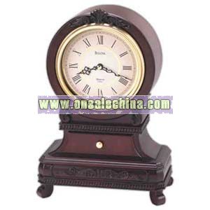 Mantel clock with wood case