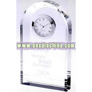 Crystal award clock