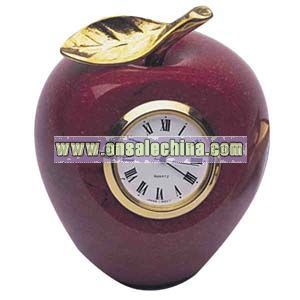 Red marble apple clock