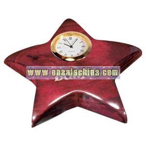 Star shape rosewood clock