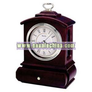 Carriage clock in solid wood case